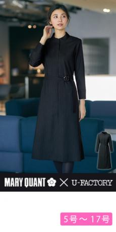 [通年]MARY QUANT ワンピース[ピンストライプ/ストレッチ](22-M53251)