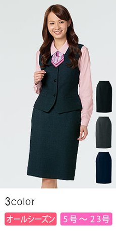 [秋冬用]さらっとしたはき心地 大人スタンダードなセミロングタイトスカート<57cm>(22-UF3508)