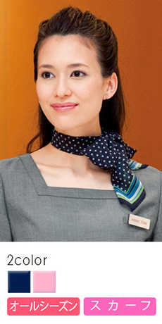 ふんわりシフォン素材のドット柄スカーフ(23-8064)