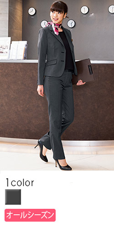 [通年]上質な光沢感のシンプルな大人のテーパードパンツ(23-9012)