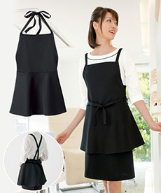ぺプラムエプロンブラック[女性用](23-WP764)