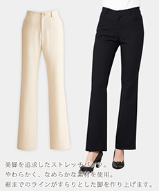 レディースストレッチパンツ/股下フリー[女性用](26-E3104)