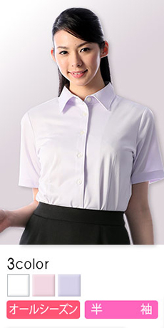 [通年]上品な光沢とストライプ柄のイージーケア・ニットの半袖ブラウス(28-GBSL1665)