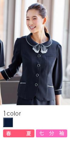 [春夏用]ネイビーの七分袖オーバーブラウス(28-GOBL1612)