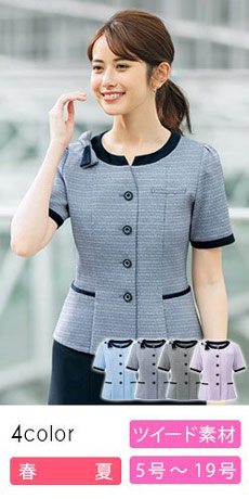 【在庫限り】[春夏用]オーバーブラウス[ツイード](28-GOBL1802)