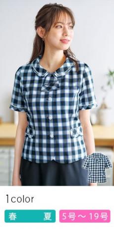 [春夏用]オーバーブラウス[チェック/消臭/制菌](28-GOBL2005)