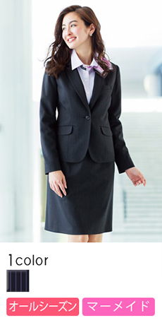 【在庫限り】[通年]-3㎝伸びる美ストレッチウエスト- ストライプ・後ろマーメイドスカート<54㎝>(28-GSKL1557)