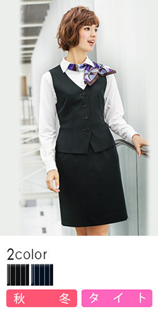 【在庫限り】[通年]適度なゆとりで窮屈感なしのピンストライプ・タイトスカート(28-GSKL1661)