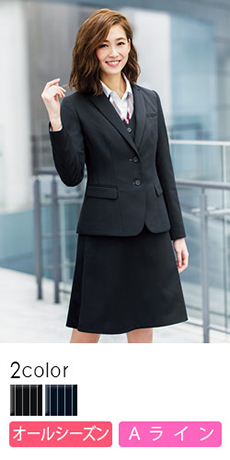 【在庫限り】[通年]適度なフレアの入ったフェミニンなストライプ・Aラインスカート(28-GSKL1662)