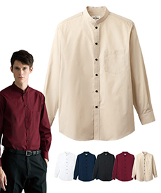 長袖スタンドカラーシャツ[男女兼用](31-EP6839)