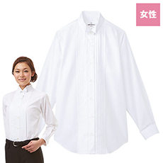 [通年]ピンタックウイングカラーシャツ[女性用](31-KM4091)