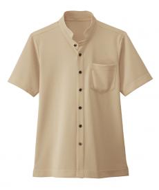 スタンドカラー清涼ニットシャツ[男女兼用](32-23304)