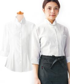 ウイングカラーシャツ/七分袖[女性用](32-24223)