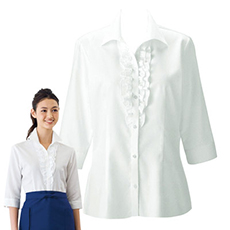 イタリアンカラーシャツ/七分袖[女性用](32-24226)