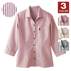 イタリアンカラーシャツ/七分袖[女性用](32-34201)