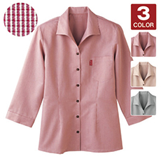 イタリアンカラーシャツ/七分袖[女性用](32-34202)