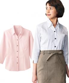ベルカラーシャツ/七分袖[女性用](32-34207)