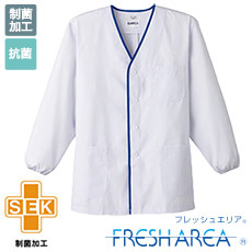 デザイン白衣/襟なし/長袖[男性用](33-FA346)