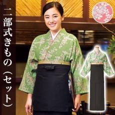 二部式着物セット/雲取り花柄[女性用](33-K3631SET)