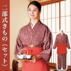 二部式着物セット/洋花小紋柄[女性用](33-K3699SET)