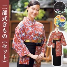 二部式着物セット/友禅調小紋柄[女性用](33-OD203SET)