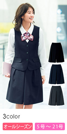 【在庫限り】[通年]スーツスタイルを快適に!ストレスフリーな心地よさの上質キュロット(34-AC3211)