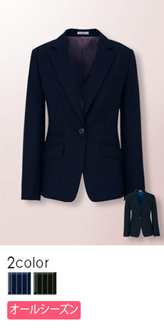 【在庫限り】[通年]<OutlastⅠ>温度調整機能付 1つ釦・ストライプ・ジャケット(34-AJ0224)