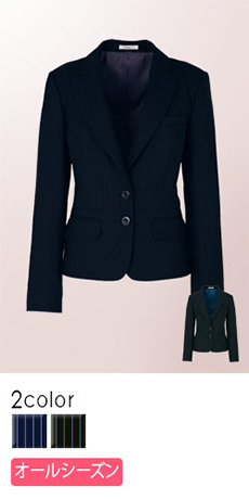 【在庫限り】[通年]<OutlastⅠ>温度調整機能付 2つ釦・ストライプ・ジャケット(34-AJ0225)