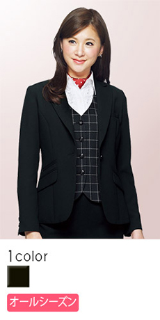 【在庫限り】[通年]<Impress>働く女性が嬉しい機能満載、スタイリッシュな黒ジャケット[女性用](34-AJ0242)