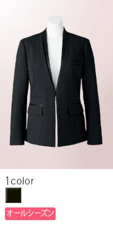 【在庫限り】[通年]<Impress>働く女性が嬉しい機能満載、前ホック留めの黒ジャケット[女性用](34-AJ0243)