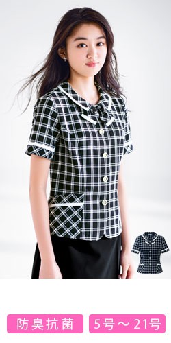 【在庫限り】オーバーブラウス[高通気/リボン付](34-AJ0846)