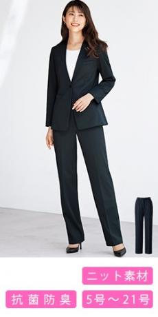 [通年]裾上げらくらくパンツ[ニット/ストライプ](34-AP6253)