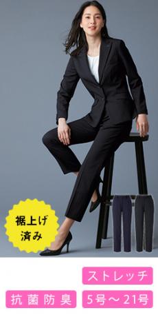 [通年]テーパードパンツ[ストレッチ/ストライプ](34-AP6256)