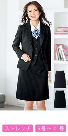 [通年]Aラインスカート[ストレッチ/ストライプ](34-AS2284)