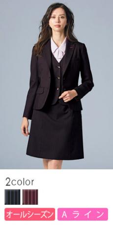 [通年]<Opinion>知性の“極みストライプ”Aラインスカート<後ろゴムでラク>(34-AS2286)