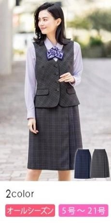 [通年]プリーツスカート[チェック/ストレッチ/抗菌防臭](34-AS2330)