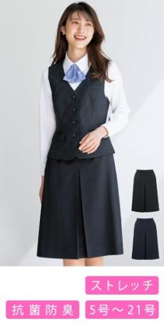 [通年]プリーツスカート[ストレッチ/千鳥格子](34-AS2337)