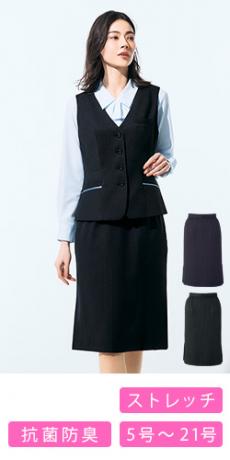 [通年]タイトスカート(ロング丈)[ストレッチ/ストライプ](34-AS2344)