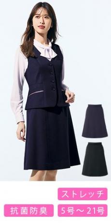 [通年]Aラインスカート[ストレッチ/ストライプ](34-AS2345)