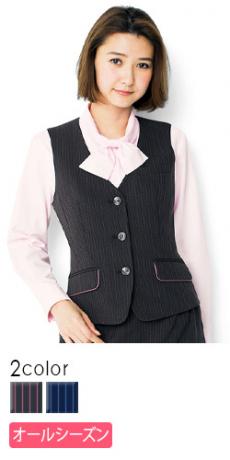 【在庫限り】[通年]カラーストライプのベスト(34-AV1253)