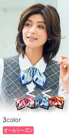 鮮やかな色柄でスタイリングに彩りを加えるリボン(34-BA9121)