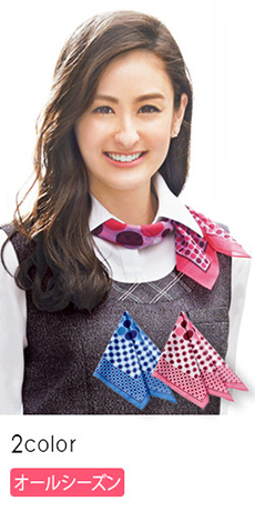 【在庫限り】ランダムなドット柄がポップでキュートなスカーフ(34-BA9131)