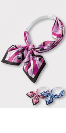 きれい色の幾何学模様のスカーフリボン(34-BA9135)