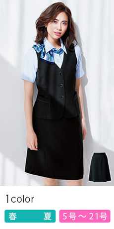 Aラインスカート[ストライプ/吸水速乾/ストレッチ](34-BCS2704)