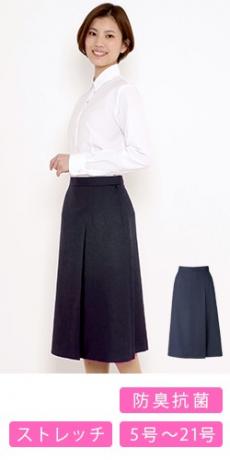 [春夏用]ロング丈プリーツスカート[ストレッチ](34-BCS2707)