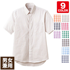 チェック半袖シャツ[男女兼用](34-FB4507U)