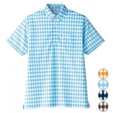 チェックプリントポロシャツ[男女兼用](34-FB4523U)