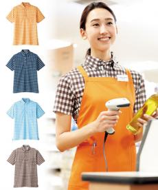 チェックプリントポロシャツ[男女兼用](34-FB4523U)