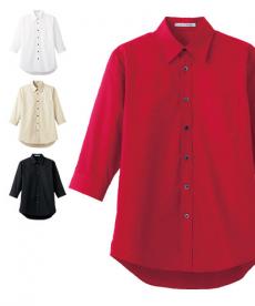 ブロードレギュラーカラー七分袖シャツ[男女兼用](34-FB4528U)