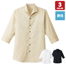 イタリアンカラー七分袖シャツ[男性用](34-FB5034M)